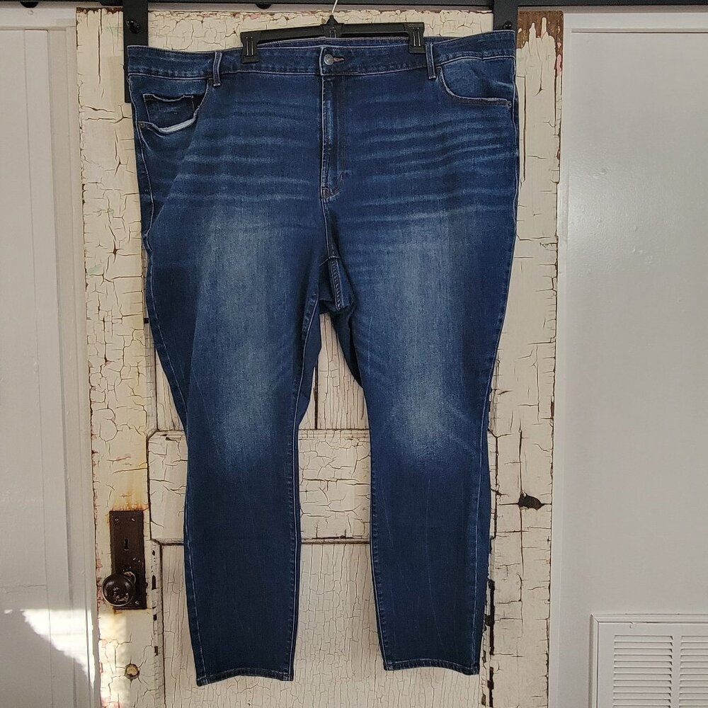 Old Navy Women's Denim Jeans Mid Rise Pop Icon Skinny Stretch Dark Wash Sz 28